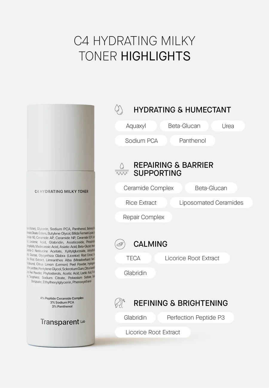 TRANSPARENT Lab C4 Hydrating Milky Toner 130ml