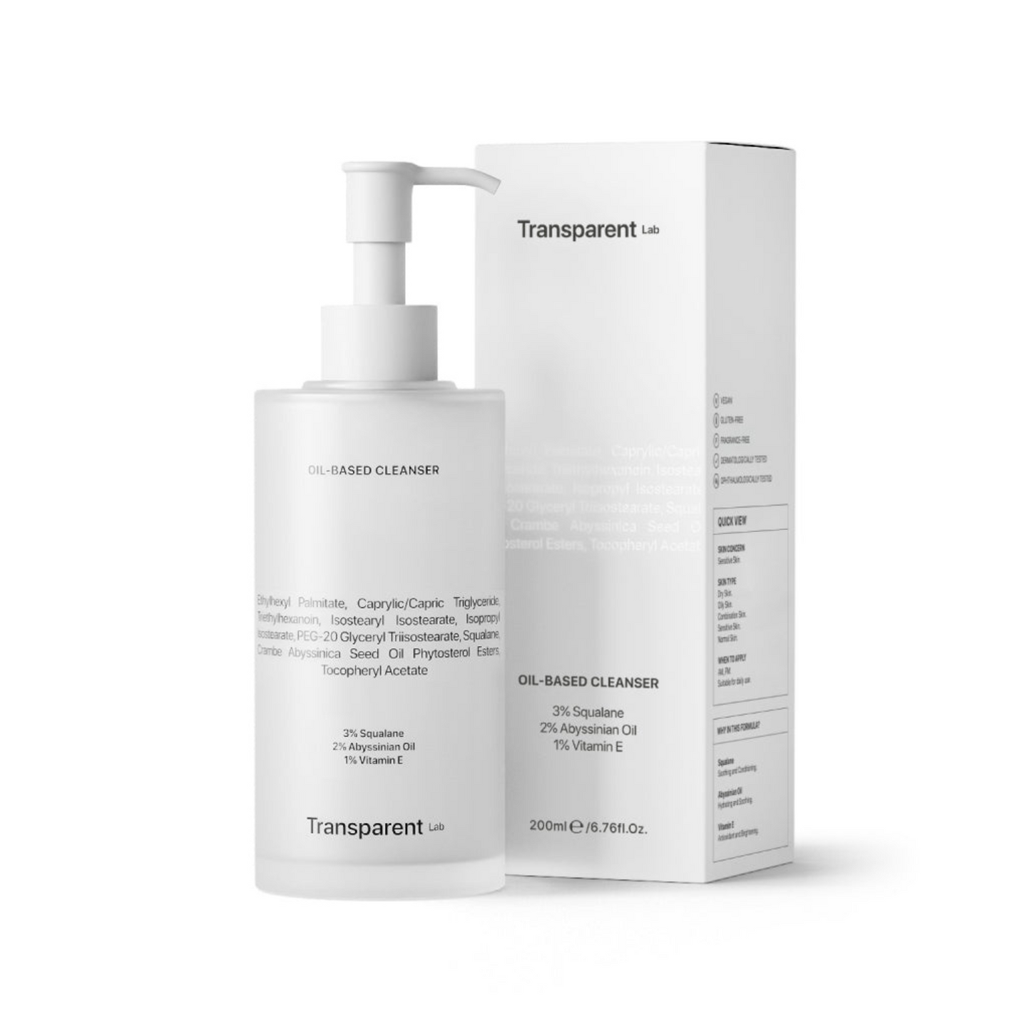 TRANSPARENT Lab Oil Based Cleanser 200ml