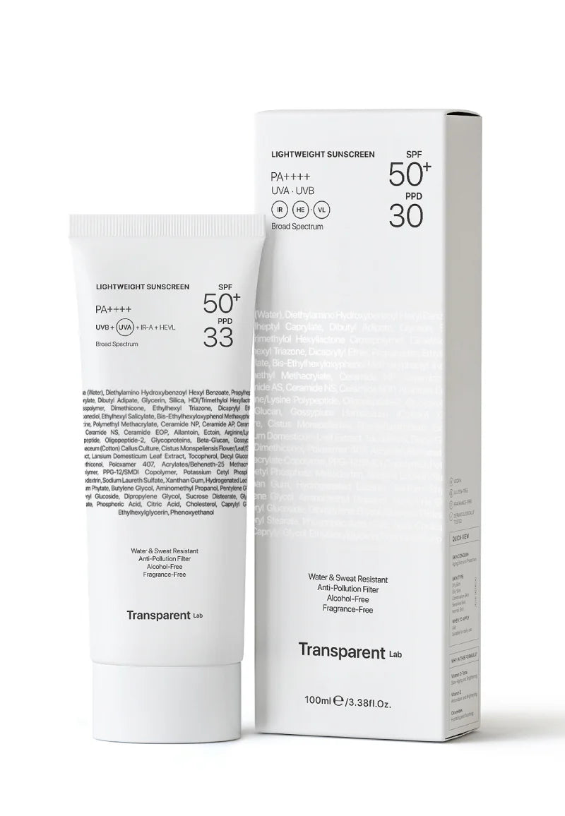 TRANSPARENT Lab Lightweight Sunscreen SPF 50+ 100ml