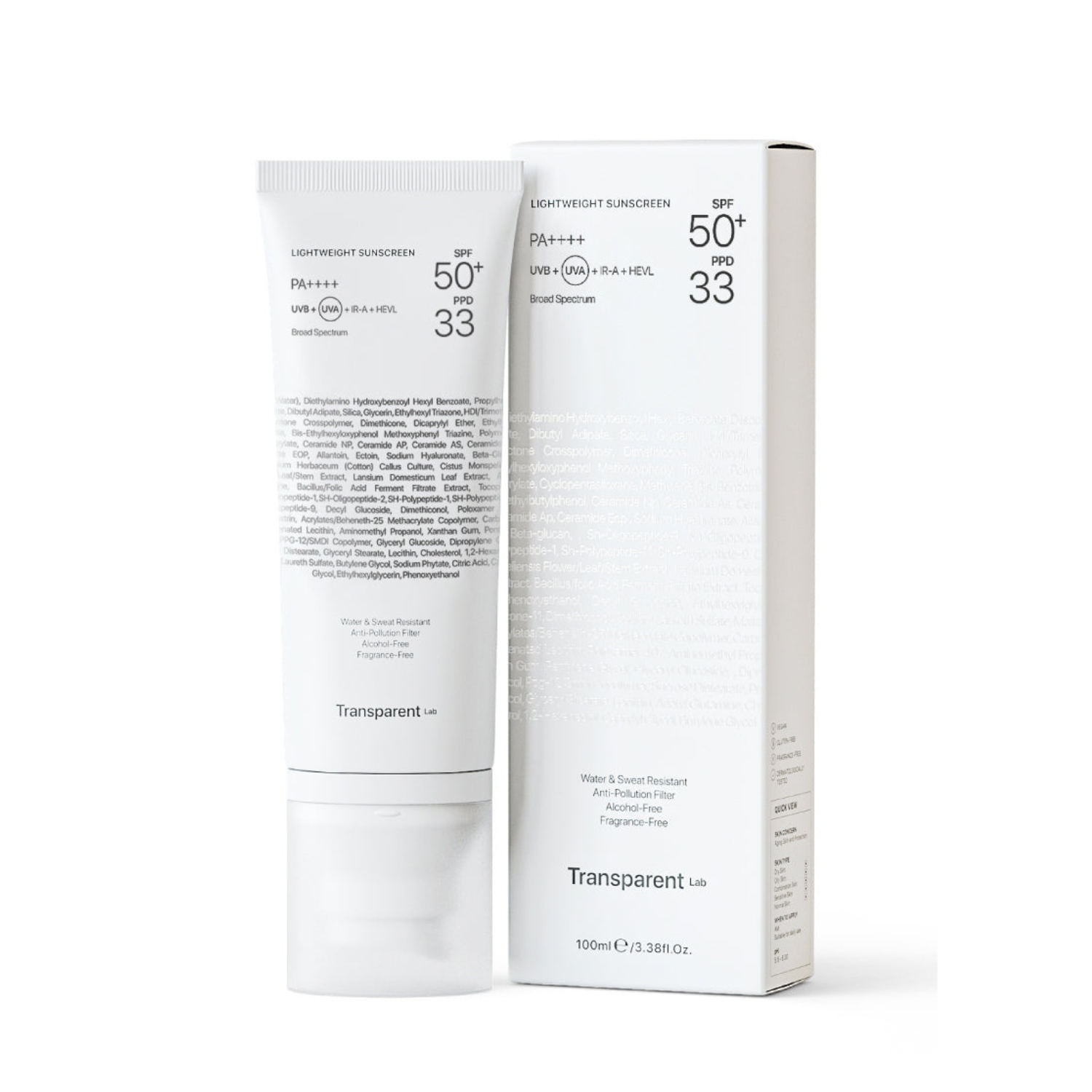 TRANSPARENT Lab Lightweight Sunscreen SPF 50+ 100ml