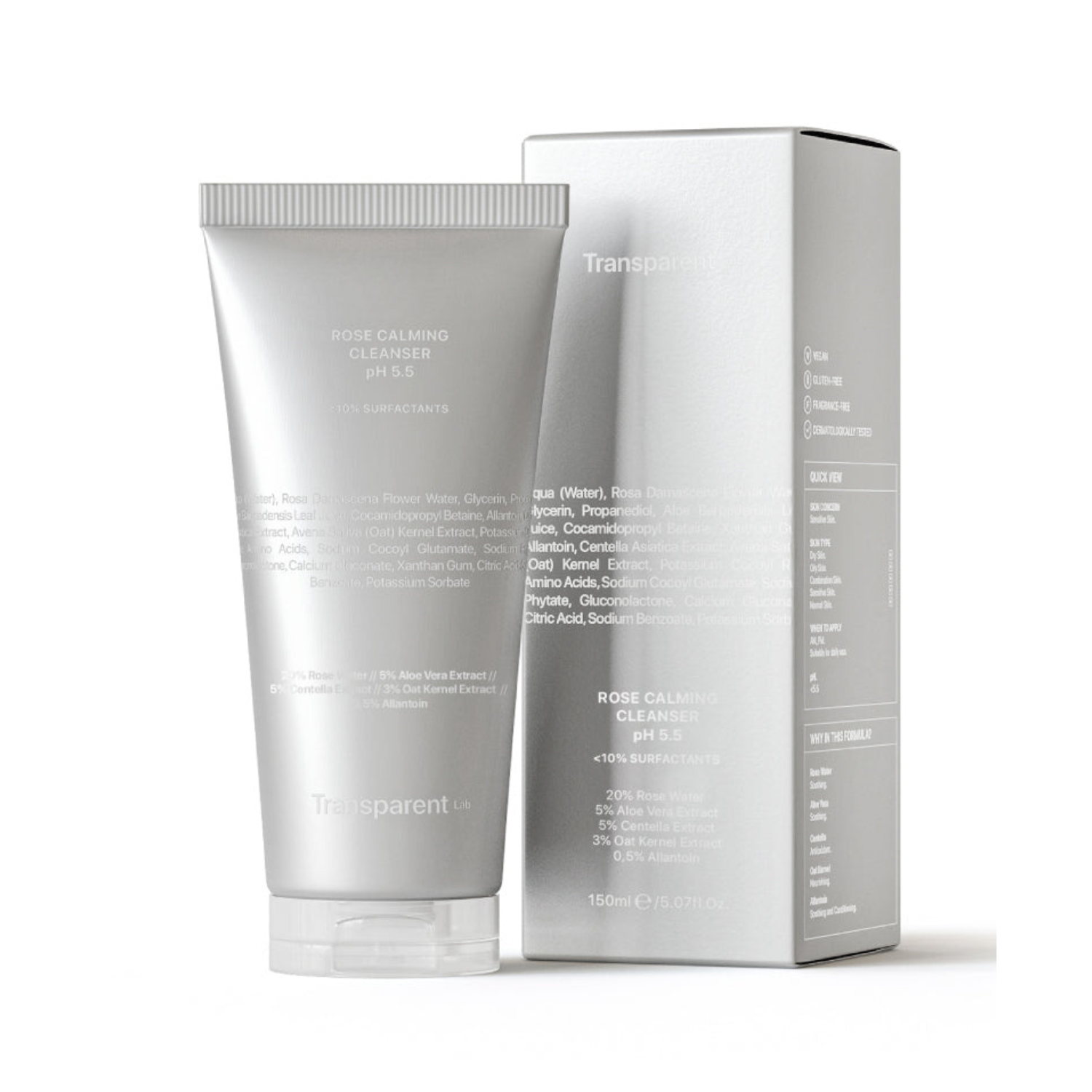 TRANSPARENT Lab Rose Calming Cleanser 5.5 150ml