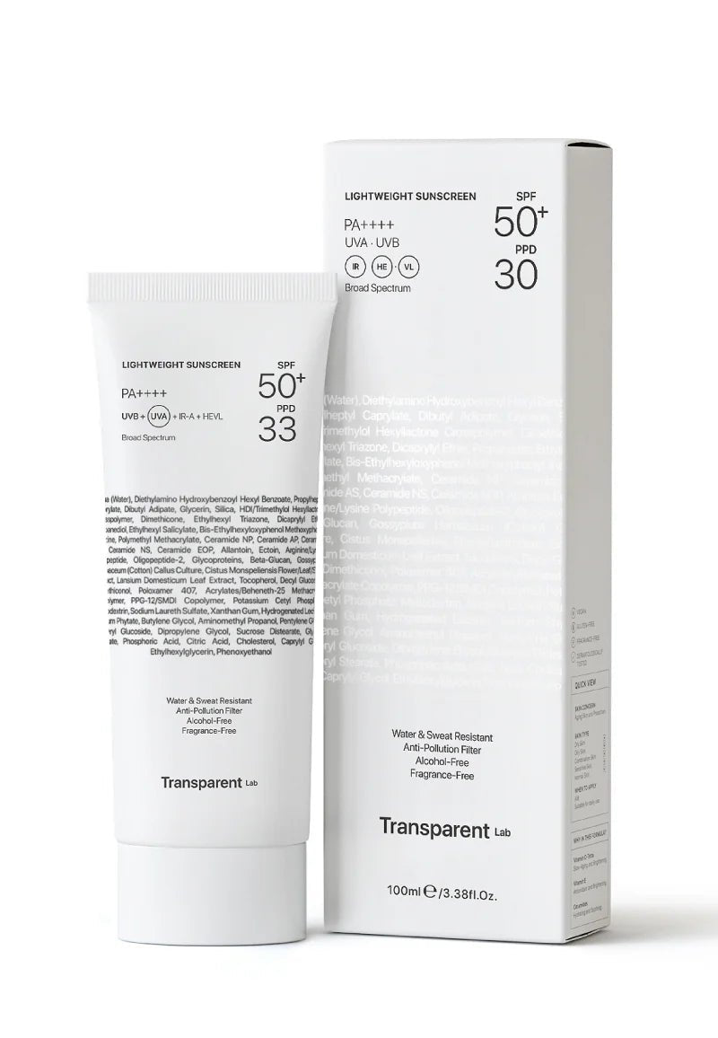 TRANSPARENT Lab Lightweight Sunscreen SPF 50+ 100ml