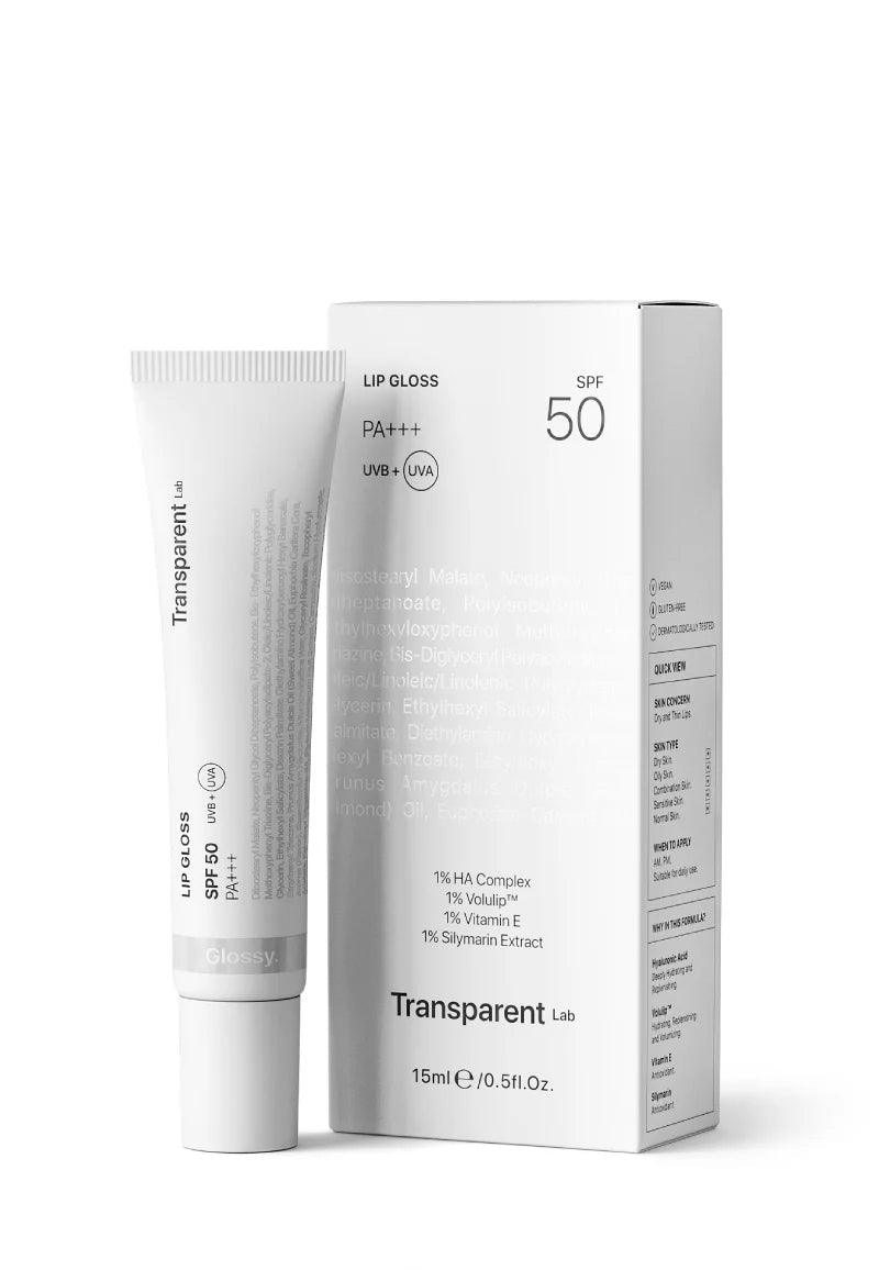TRANSPARENT Lab Lip Gloss Glossy SPF 50 15ml